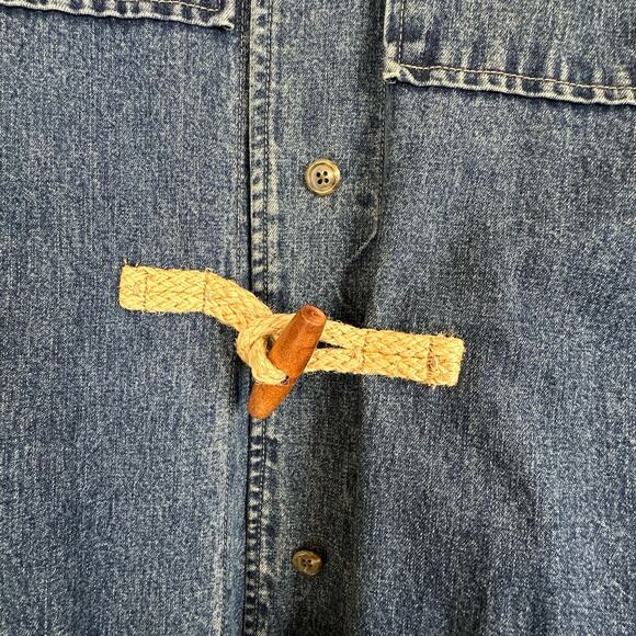 Women's VTG Ralph Lauren Jeans CO Denim Trench Toggle Utility Chore Jacket Sz M - Picture 5 of 8